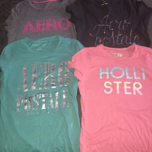 Lot of 4 aero/holister tops. All size large.